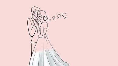 卡通小清新简约浪漫婚礼纪念日电子相册模板视频的预览图